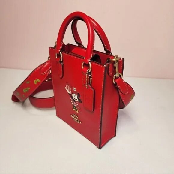 Coach Disney Colab. North South Mini Tote w Minnie Mouse Red Spec. Coll. NEW - Picture 4 of 13